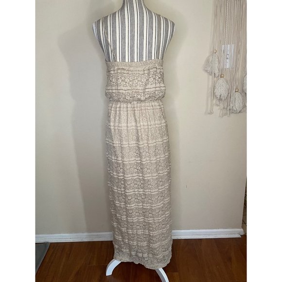 CYNTHIA ROWLEY Woman’s Laced Maxi Spaghetti Strap Dress size 6 - Picture 2 of 12